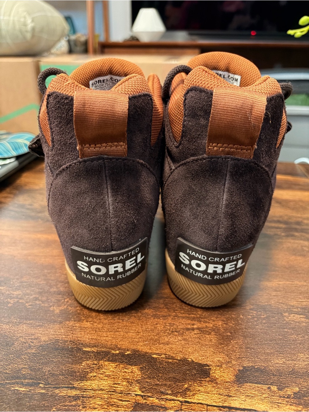 SOREL Out N About Sport Wedge Brown Rust Sneaker Boots 6.5 - Picture 5 of 9